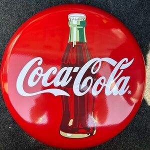 Coca-Cola 12” round metal sign